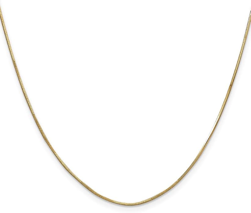 Sonia Jewels Real 14k Yellow Gold 1.00mm Octagonal Snake Chain Necklace - with Secure Lobster Lock Clasp