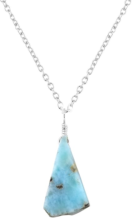 Raw Gemstone Dainty Pendant Necklace for Women, Natural Birthstone Handmade Jewelry, Healing Chakra Crystal, Silver Plated Chain 18" Birthday Gift for Her