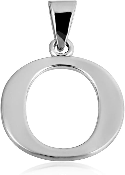 Claddagh Gold .925 Sterling Silver Initial Pendant Charm – Personalized Alphabet Letter Jewelry in 0.80mm or 0.55mm Block Font