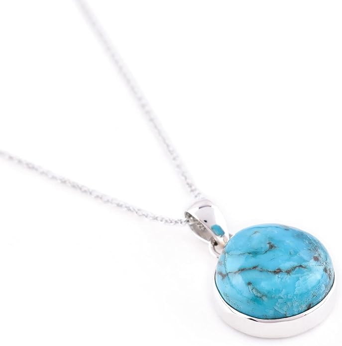 Natural Gemstone Pendant Necklace for Women Handmade Birthstone Healing Crystal Jewelry Chain 20" Stone Birthday Christmas Wedding Gifts for Her