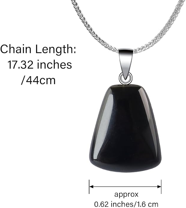 iSTONE 925 Sterling Silver Natural Crytral for Womens Pendant Necklace, Gemstone Birthstone with 17.8" Silver Chain Ladies