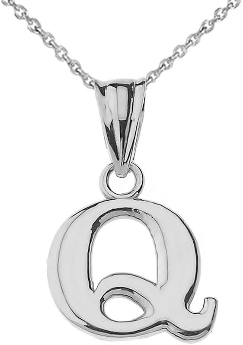 Claddagh Gold .925 Sterling Silver Initial Pendant Charm – Personalized Alphabet Letter Jewelry in 0.80mm or 0.55mm Block Font
