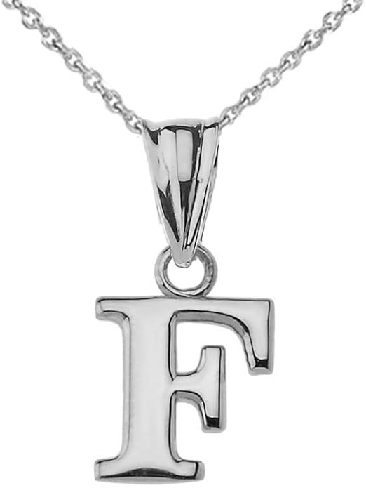 Claddagh Gold .925 Sterling Silver Initial Pendant Charm – Personalized Alphabet Letter Jewelry in 0.80mm or 0.55mm Block Font