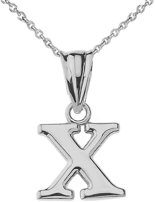 Claddagh Gold .925 Sterling Silver Initial Pendant Charm – Personalized Alphabet Letter Jewelry in 0.80mm or 0.55mm Block Font