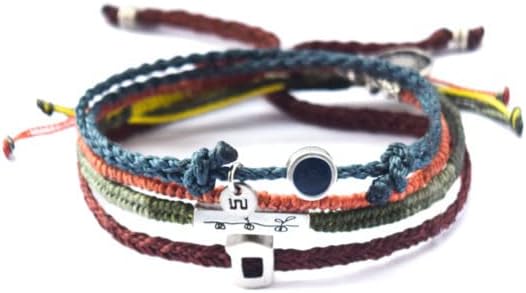 Wakami Boho Charm Bracelet Stack | Braided Beaded Stackable Bracelets for Women | Waterproof Fair Trade Handmade Boho Jewelry for Women and Men
