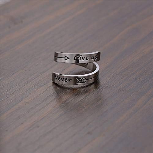 Inspirational Rings for Women Statement Stainless Steel Spiral Wrap Twist Ring Encouragement Personalized Jewelry Birthday Gifts