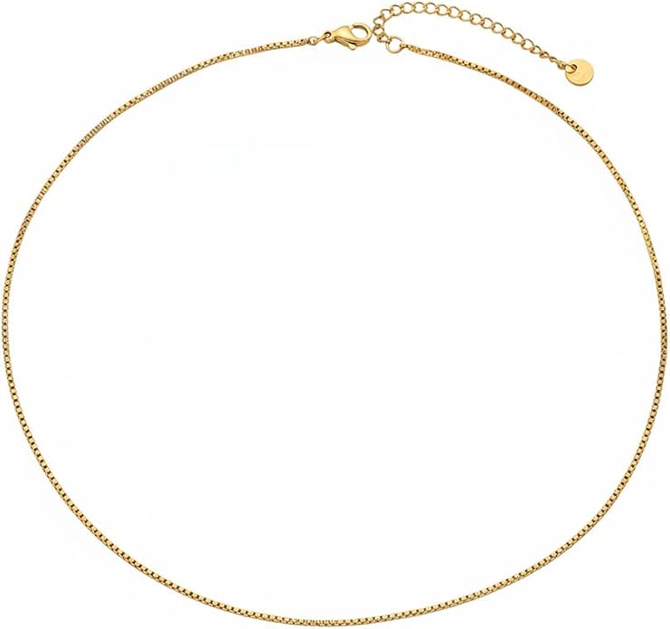 Gold Chain Necklace for Women Dainty Simple Satellite Beaded Twisted Chain Choker Necklace Everyday Jewelry Christmas Gifts