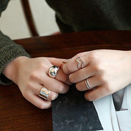 925 Sterling Silver Knuckle Rings for Women Minimalist Thin Stacking Rings Set 3PCS Midi Pinky Ring Size 2.5-8.5
