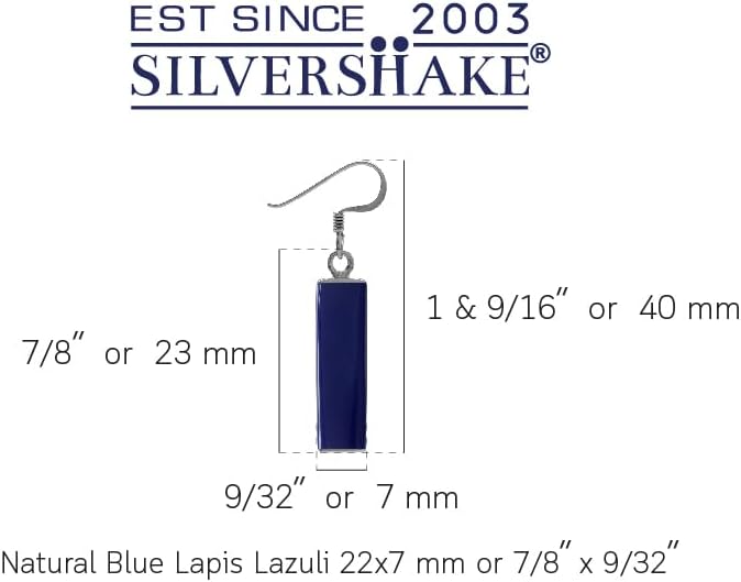 Silvershake Mondern Long Bar linear 925 Sterling Silver Dangle Hook Earrings