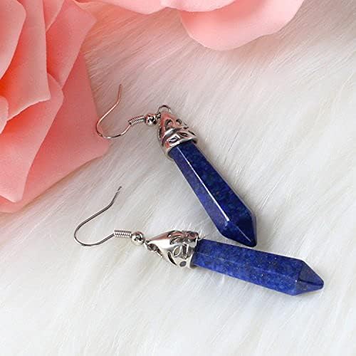 Real Natural Quartz Stone Healing Point Crystal Chakra Dangle Earrings Valentine's day Mother's day Gift