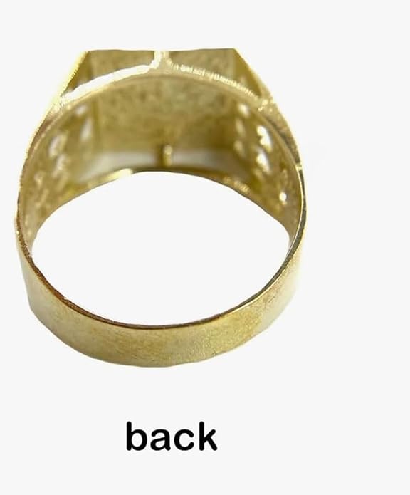 Nugget Style Initial Letter Ring, A-Z, 18K Gold Plated, Non Tarnish