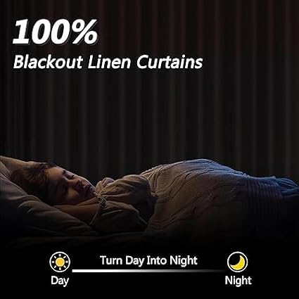 Guken Yellow 100% Blackout Linen Curtains 84 Inch Length 2 Panels Set for Living Room Bedroom Back Tab/Rod Pocket Thermal Insulated Black Out Drapes Room Darkening Window Curtains 84 Inches Long