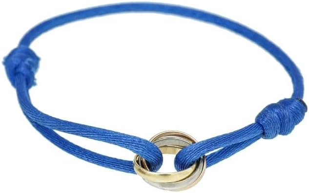 Joy-D 3 Rings Bracelet - String Bracelet with 3 Colors Rings, Adjustable Cord, High Quality Women&Men Bracelet, Gold Jewelry, Perfect Gift for Her&Him