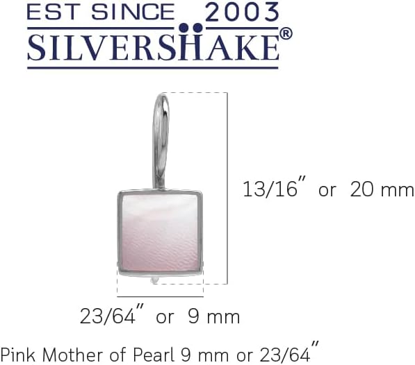 Silvershake 9MM Square Shape Stone Inlay White Gold Plated or 18K Gold Plated 925 Sterling Silver Basic Hook Closure Earrings Jewelry for Women