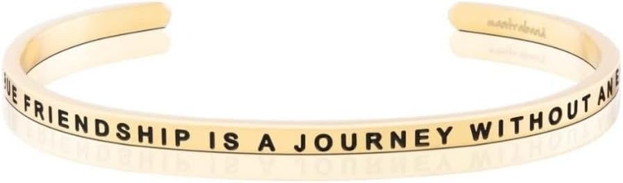 MantraBand - Mantra Band Bracelet - Gold color - Inspirational Engraved Adjustable Cuff - Gifts for Women, Sisters, Friends, Family
