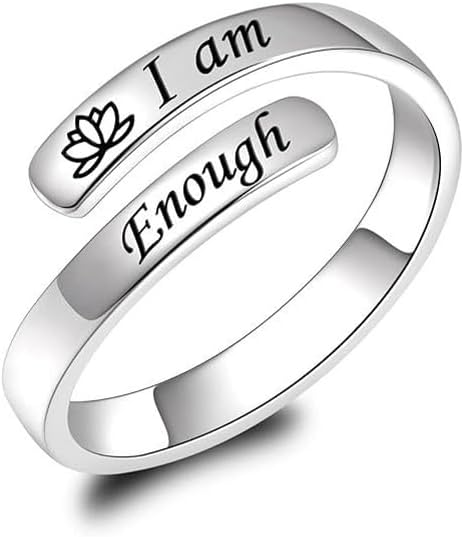 Inspirational Adjustable Ring – Stainless Steel Spiral Twist Healing Ring, Motivational Jewelry Gift for Women/Sorority Sisters