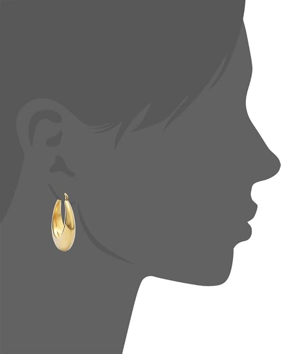 Chunky Large Thick Rounded Tube Hoop Earrings