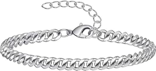 Cross Bracelet for Men, Silver/Gold/Black Mens Cross Bracelets Stack Stainless Steel Cuban Link Chain Bracelet Set Non Tarnish Adjustable Chunky Mens Jewelry Gifts for Men Dad Him Father's Day