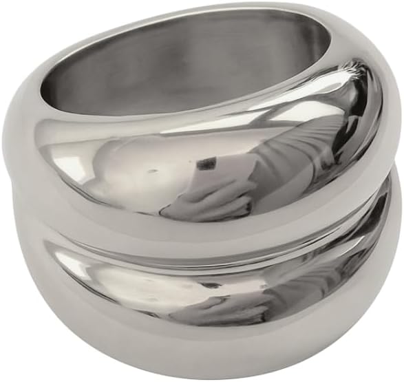 Pierced Owl 316L Stainless Steel Double Dome Ring
