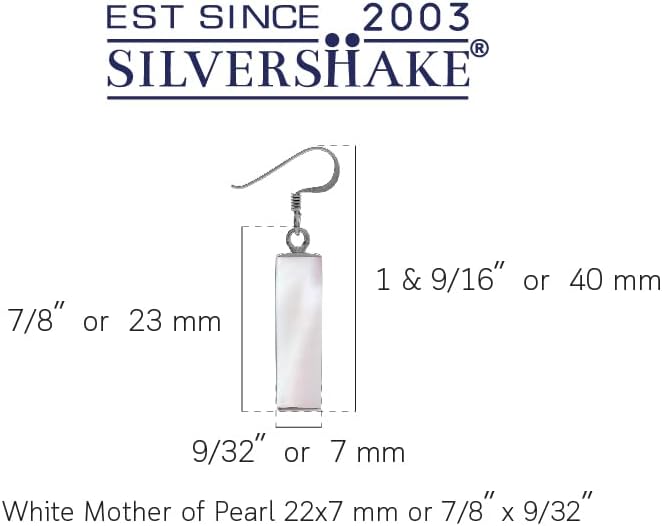 Silvershake Mondern Long Bar linear 925 Sterling Silver Dangle Hook Earrings