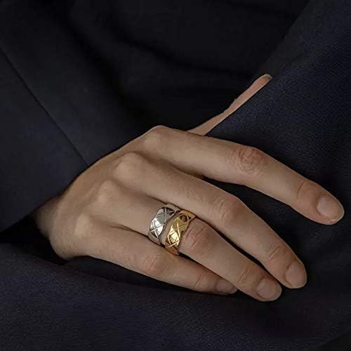 Shapes Studio 18k Gold Plated Rings for Women,Crush Wide Band Gold Plated Ring, Stacking Rings, Wedding Band Minimalist Style
