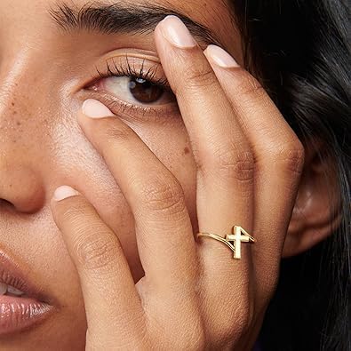 Gold Cross Statement Rings for Women 14K Gold Silver Tone Non Tarnish Cute Band High Polished Smooth Comfort Fit Size 5-10