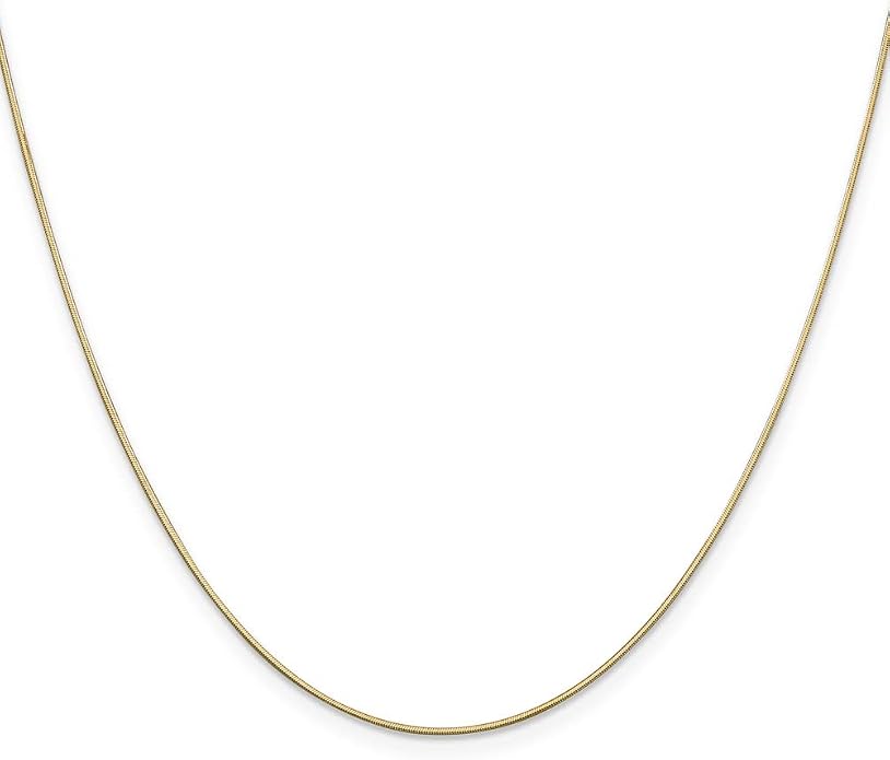 Sonia Jewels Real 14k Yellow Gold .80mm Octagonal Snake Chain Necklace - with Secure Lobster Lock Clasp