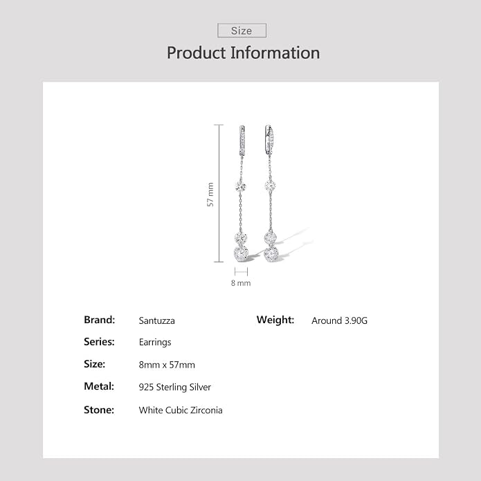 Santuzza Sterling Silver Simulated Diamond Hypoallergenic Earrings for Women