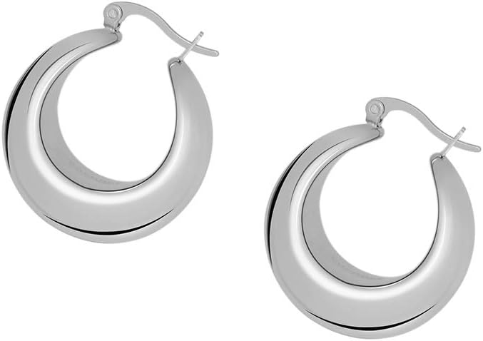 Chunky Large Thick Rounded Tube Hoop Earrings