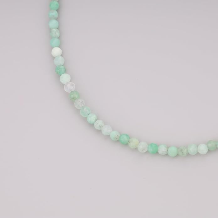 COAI 2mm & 3mm Danity Tiny Bead Necklace for Women, Stone Beaded Crystal Necklace for Women, Sodalite, Australian Jasper, Red Carnelian, Tourmaline, Amethyst, Turquoise Jewelry