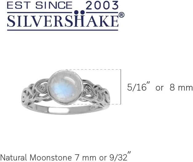 Silvershake 7MM Round Shape Gemstone White Gold Plated or Yellow Gold Plated 925 Sterling Silver Scroll/Filigree Celtic Knot Braided Solitaire Ring Jewelry for Wo