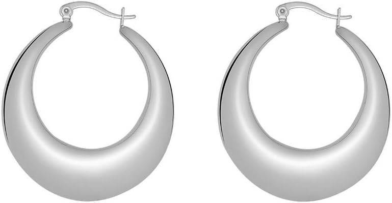 Chunky Large Thick Rounded Tube Hoop Earrings