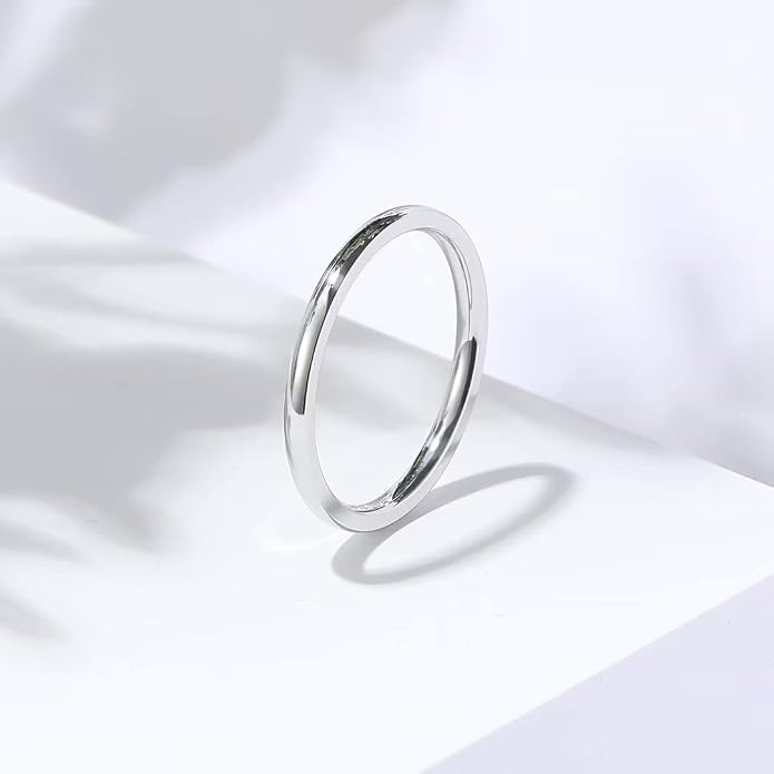 King Will 316L Stainless Steel Wedding Band for Men Women-2-8mm Width Wedding Ring in Black/Sliver/Gold Plated Laser I Love You High Polished Dome Style Promise Ring Comfort Fit Size 4-15
