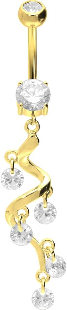 PIERCINGLINE Belly Button Piercing CRYSTAL VINE surgical steel, skin-friendly