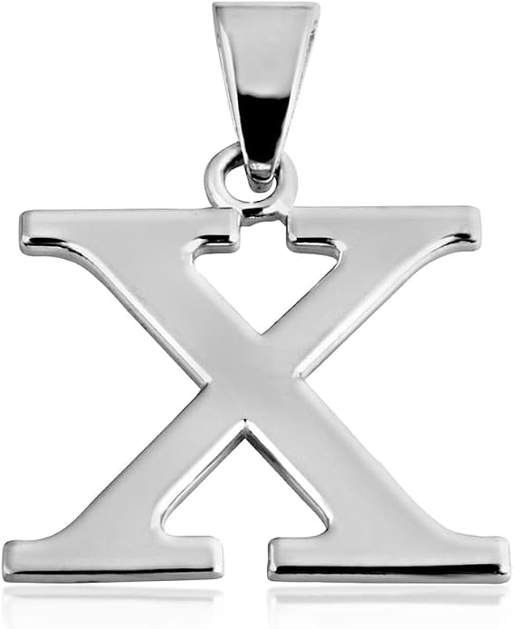 Claddagh Gold .925 Sterling Silver Initial Pendant Charm – Personalized Alphabet Letter Jewelry in 0.80mm or 0.55mm Block Font