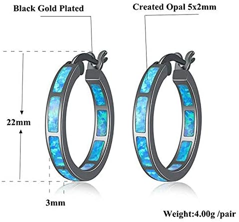CiNily Sterling Silver/Rose Gold/Yellow Gold Plated Hoop Earrings 20mm,Multicolor Opal Small Hoop Earrings for Women Girls Hypoallergenic Jewelry for Sensitive Ears Gemstone Earrings