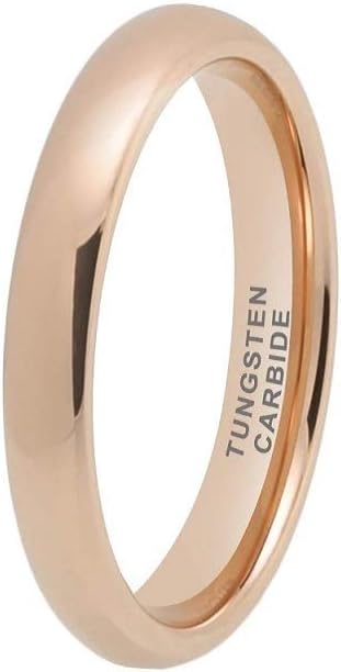 CROWNAL 1mm 2mm 3mm 4mm 5mm 6mm 7mm 8mm Tungsten White/Yellow Gold/Rose Gold Plated Wedding Band Ring Men Women Plain Dome Polished Comfort Fit