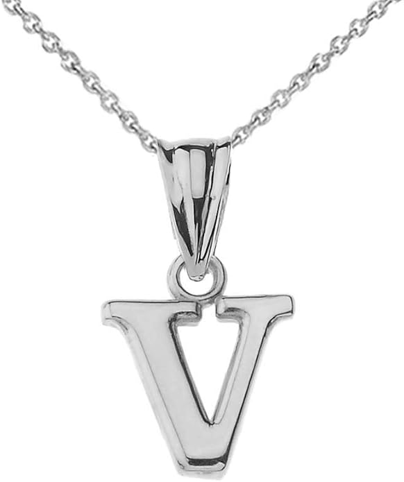 Claddagh Gold .925 Sterling Silver Initial Pendant Charm – Personalized Alphabet Letter Jewelry in 0.80mm or 0.55mm Block Font