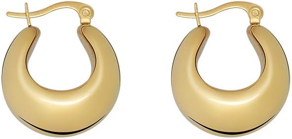 Chunky Large Thick Rounded Tube Hoop Earrings