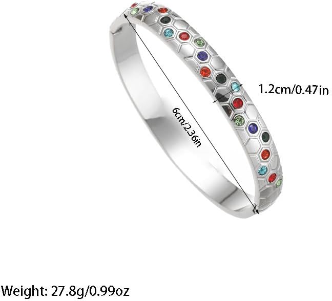 Gold Silver Plated Inspirational Cuff Bangle Bracelets for Women, Multicolor Crystal Statement Jewelry with Gift Box, Encouraging Bracelet Gift for Her Birthday Christmas