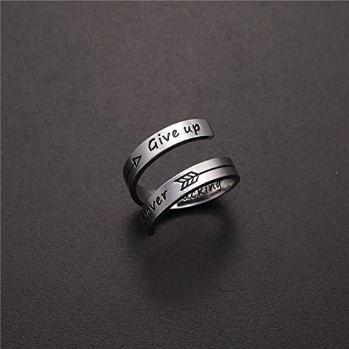 Inspirational Rings for Women Statement Stainless Steel Spiral Wrap Twist Ring Encouragement Personalized Jewelry Birthday Gifts