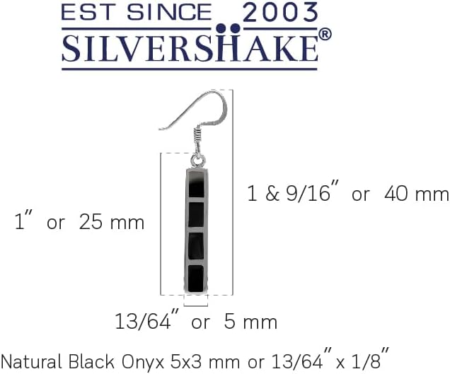 Silvershake White Gold Plated 925 Sterling Silver Long Stick Dangle Hook Earrings