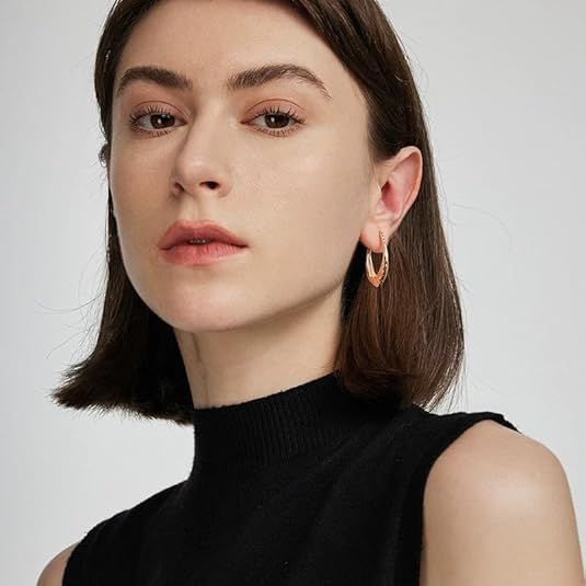 Gold Earrings for Women 14K Gold Hoop Earrings for Women Hoop Earring Rotating Small Ball Design Comfortable Hoops Womens Earring Jewelry Timeless Elegance