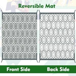 fifame Outdoor Camping Rugs, 10x14 Outdoor Rug Patios Clearance Plastic Straw Rug Weatherproof Reversible Mats, Large Floor Mat for Outdoors, RV, Patio, Backyard, Deck, Picnic, Beach, Trailer, Camping