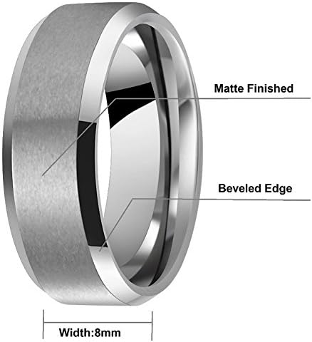 6mm 8mm 10mm Black Tungsten Wedding Band Ring Men Women Matte Finish Beveled Edges Comfort Fit Size 5 To 17