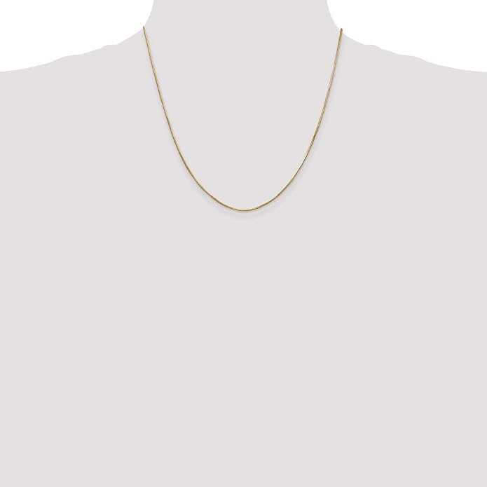 Sonia Jewels Real 14k Yellow Gold 1.00mm Octagonal Snake Chain Necklace - with Secure Lobster Lock Clasp