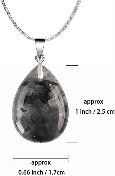 iSTONE 925 Sterling Silver Natural Crytral for Womens Pendant Necklace, Gemstone Birthstone with 17.8" Silver Chain Ladies