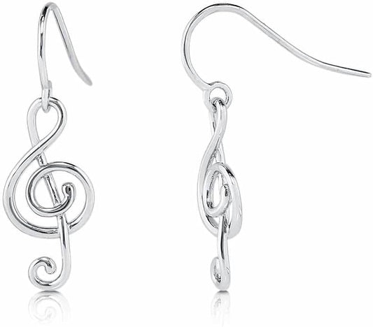 BERRICLE Sterling Silver Minimalist Dangle Earrings for Women, Gold Flashed Fish Hook/Leverback Drop Earrings - Trendy Design in Ball Bead, Bar, Teardrop, Treble Clef Music Note