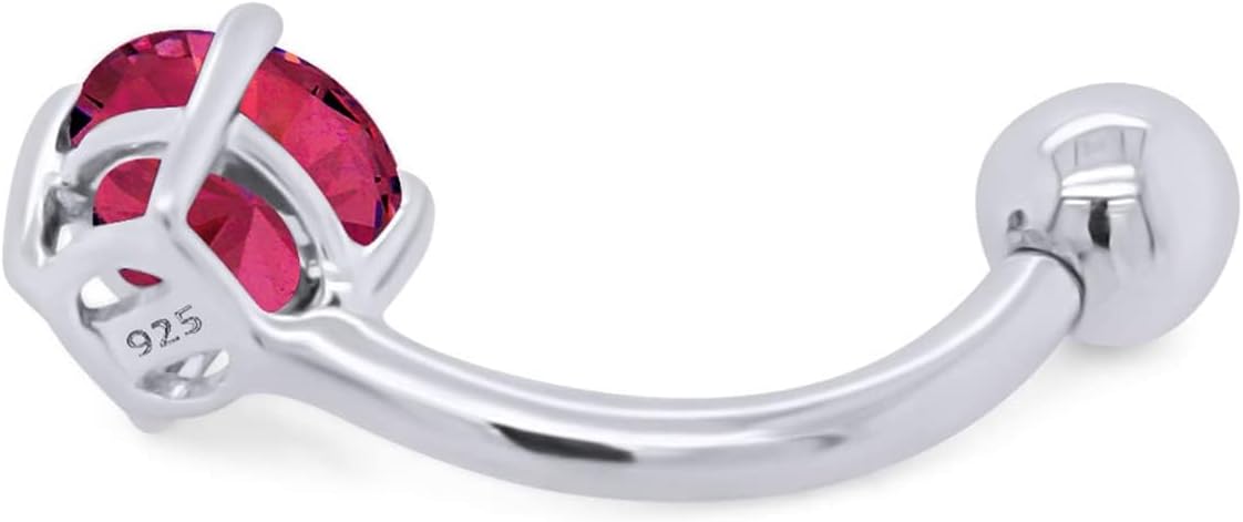 AFFY Round Shape Body Piercing Curved Barbells, Floating Navel Belly Piercing Button Premium Surgical Steel Ring in 14K Gold Over Sterling Silver