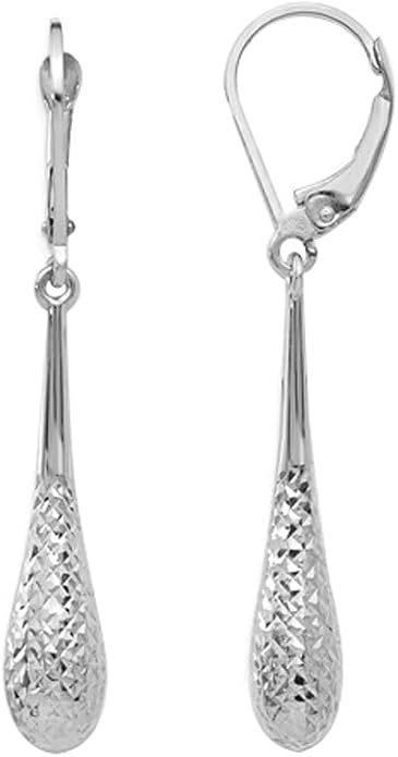 LeCalla 925 Sterling Silver Teardrop Dangle Earrings for Women | Lightweight Vertical Drop Dangle Earrings | Minimalist Dangling Earring Jewelry Gifts for Women